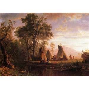 Oil Painting Indian Encampment, Late Afternoon Albert Bierstadt Hand