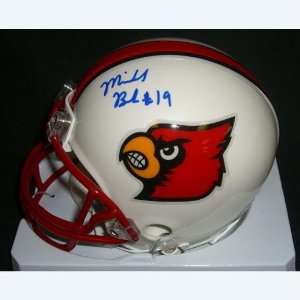 Michael Bush (Louisville Cardinals) Signed Autographed Mini Helmet 