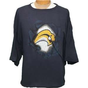   Buffalo Sabres Screenprint Mesh Logo Navy Blue Short Sleeve T shirt