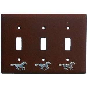  Running Horse Triple Switchplate Cover