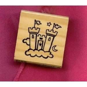  Princess Castle Rubber Stamp on 2 X 2 Block Arts, Crafts 