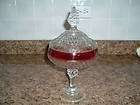 Vintage Indiana Ruby Red Flash Glass Compote Harvest  