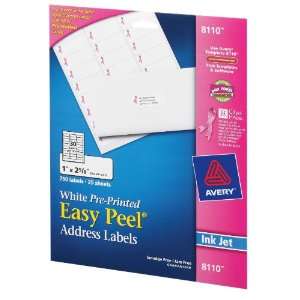  Peel Address Labels for Ink Jet Printers, Preprinted Pink BCA Ribbon 