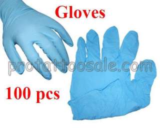   high quality tattoo accessories rubber gloves blue color blue packing