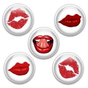  Decorative Push Pins 5 Big Lip Kisses: Office Products