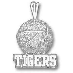  LSU Tigers Sterling Silver TIGERS Basketball Pendant 