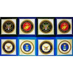 45 Wide Patriots Military Emblems Panel Fabric By The 