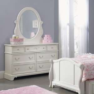  Arielle Dresser and Mirror Set in Antique White