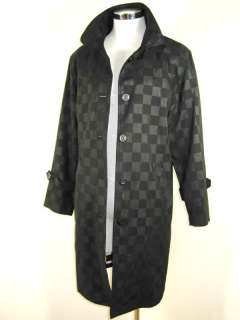 Fendi Black ClassicTrench Coat Jacket Black Gray Sz. Medium to Large 6 