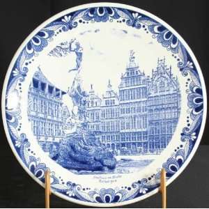  Vintage Dutch Blue White Delft Ceramic Transferware Plate 