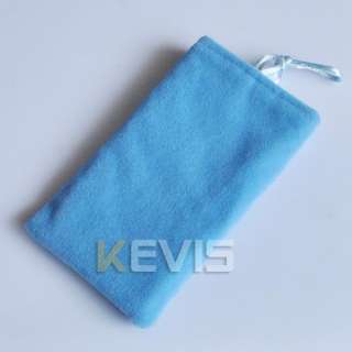 Blue Soft Sleeve Cloth Case Pouch Cover For Iphone 3G 3GS 4G 4GS Ipod 