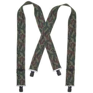    Woodland Camouflage Elastic Pant Suspenders