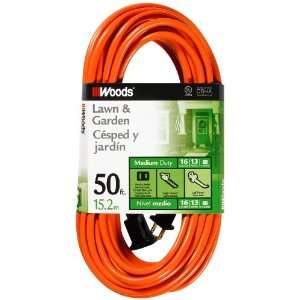  Woods 723 16/2 Vinyl SJTW Extension Cord, Orange, 50 Foot 