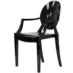   Modern Philippe Starck Style Louis Ghost Chair, Black: Home & Kitchen