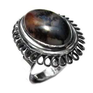  Dendritic Agate and Sterling Silver Classic Adjustable 