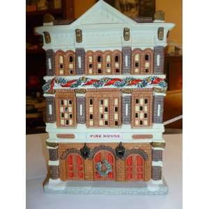  PORCELAIN LIGHTED HOUSE FIRE HOUSE: Everything Else