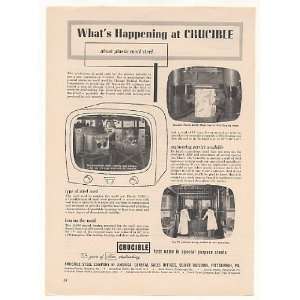  1953 21 Motorola TV Cabinet Mold Crucible Steel Print Ad 