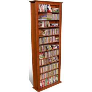 CD DVD Wall Rack Media Storage Tower In Cherry 2411CH  