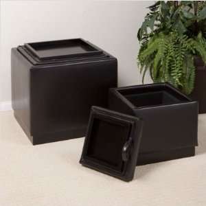  Barker Leather Storage Ottoman Set in Brown: Home 