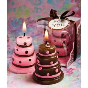  Luscious Pink And Brown Wedding Cake Candle