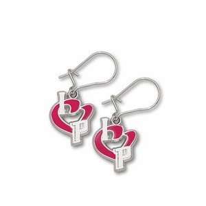  Detroit Pistons 1/2 I Heart Logo Enamel Dangle Earrings 