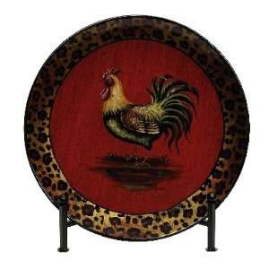  Unique Rooster Ceramic Decorative Plate with Stand