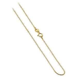  14 KT Yellow Gold Rolo 0.6mm Chain 14k Necklace 18 inch 