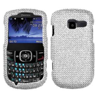 For AT&T Pantech P5000 Link II Silver Crystal Bling Stone Hard Cover 