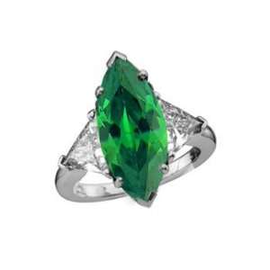  1.8Ct Marquise Emerald & VS Diamond Engagement Ring 14K 