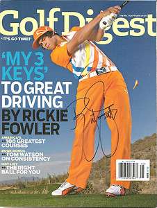 rickie fowler PGA signed auto golf digest w/coa  