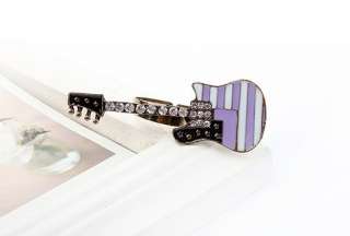 Retro Enamel Flag Pattern Crystal Music Guitar Adjustable Double 
