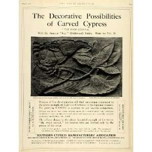  1920 Ad Carved Cypress Panel John Bradstreet Southern 