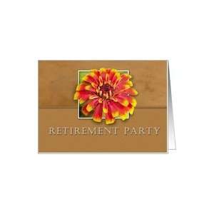  Retirement Party Invitation, Flower with Tan Background 
