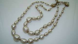   Miriam Haskell Baroque Pearl Necklace. 13 15mm Large RGP  