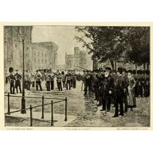  1900 Print Tower London British Military Marching Band 