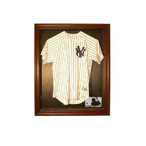  MLB Cabinet Style Jersey Display   Mahogany: Sports 