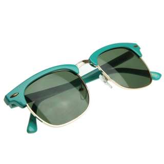 Retro Bright Multi Color Half Frame Clubmaster Style Shades Sunglasses 