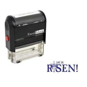  Easter Rubber Stamp   He Is Risen Stamp   Blue Ink Office 