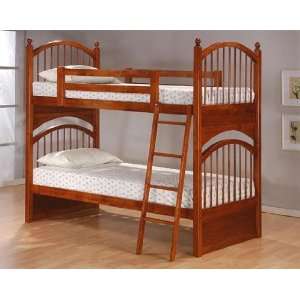  Bunk Bed with Arched Design in Distressed Oak Finish