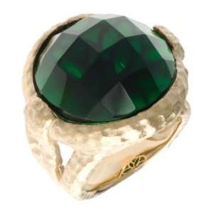  Rivka Friedman Faceted Round Emerald Crystal Textured 