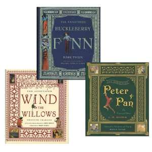 Annotated Childrens Classics Set Peter Pan Huckleberry Finn and Wind 