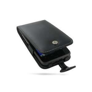  Pdair Black Leather Flip Type Carry Case Cover + belt clip 