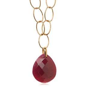  Ruby Teardrop Necklace in 24 Karat Gold Vermeil Jewelry