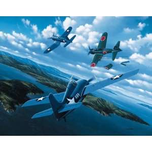   VF 11 Ace Vern Graham World War II Aviation Art: Home & Kitchen