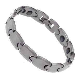 HESTIA Silver Tungsten Magnetic Mens Bracelet Jewelry