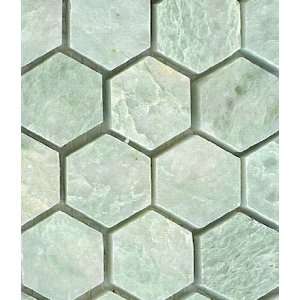  Polished Ming Green Hexagon Mosaic 1 inch