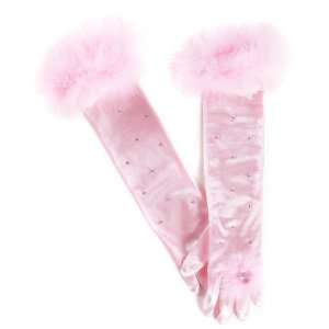    Pink Long Rhinestone Princess Child Costume Gloves: Toys & Games