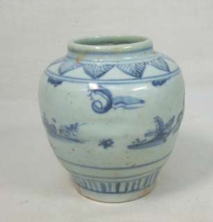 F164 REAL old Chinese blue and white porcelain ware vase of Qing 