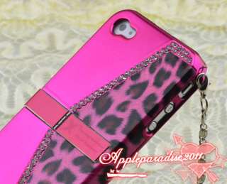  Pink Leopard Diamond Stand Handbag Designer Case For Iphone 4S/G Gift