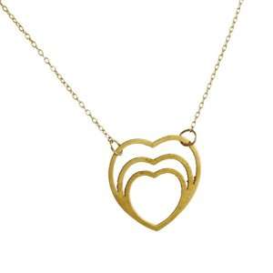  JANE HOLLINGER  Triple Heart Pendant in Brass and Gold 